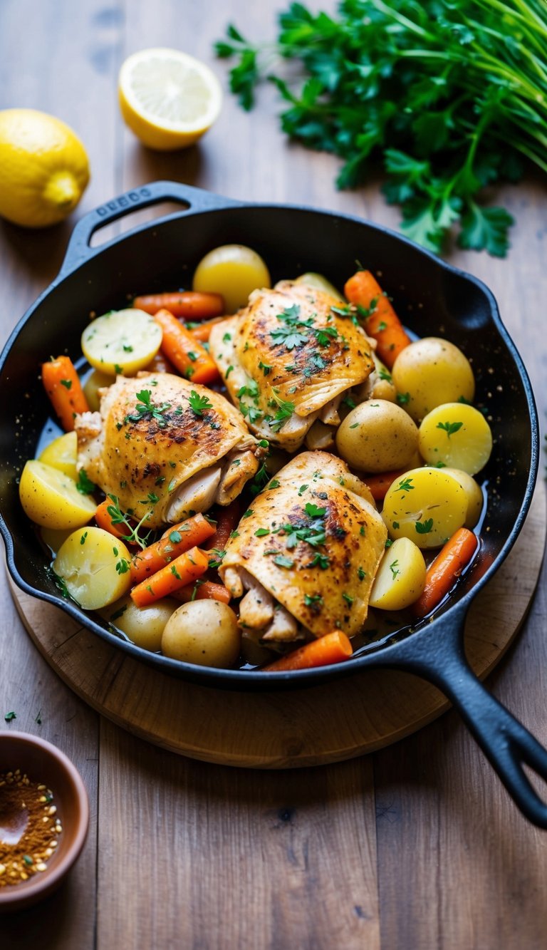 Lemon Herb Chicken with Potatoes and Carrots