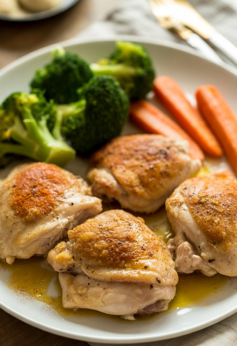 High-Protein Air Fryer Chicken Thighs with Veggies and Lemon-Lime Herb Sauce