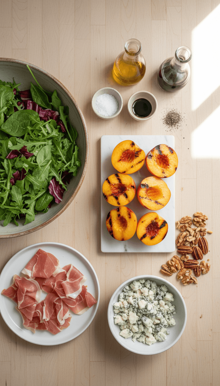 Ingredients for Grilled Peach Salad