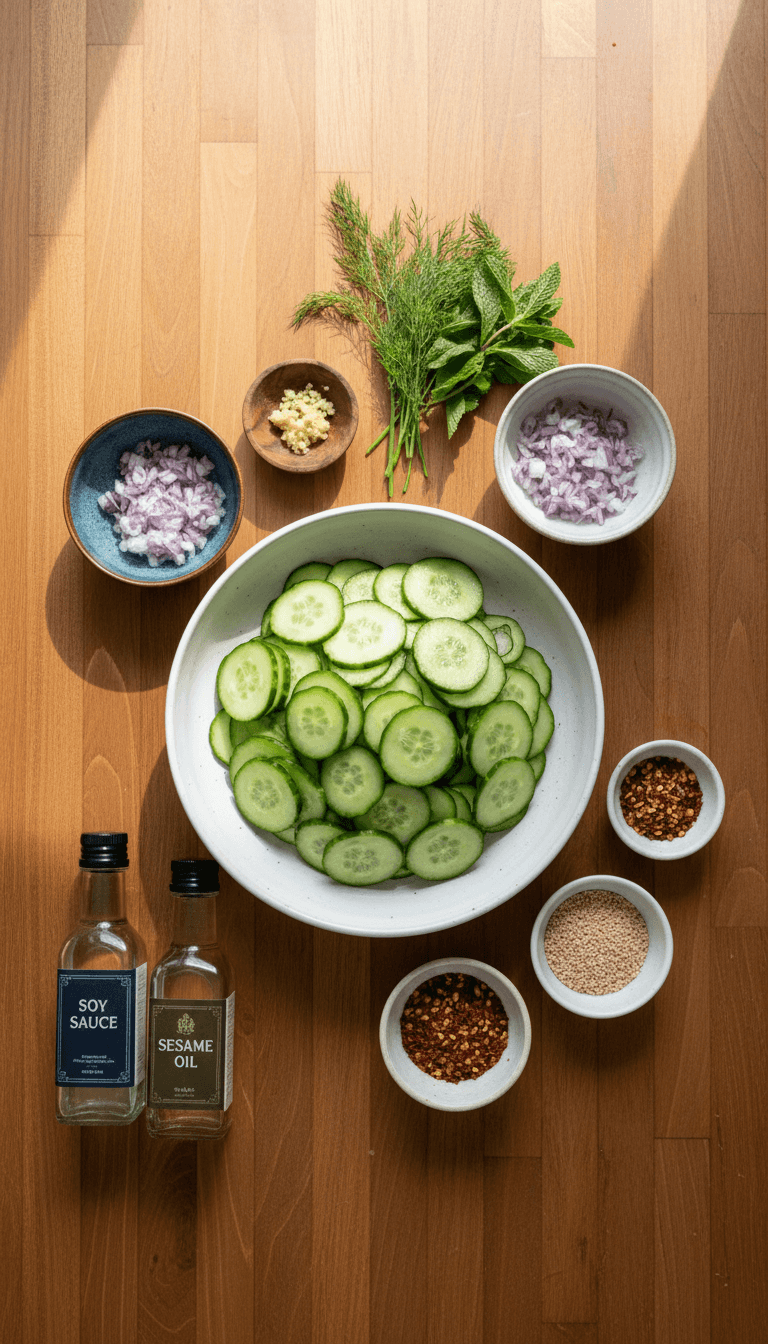 Ingredients For Viral Cucumber Salad