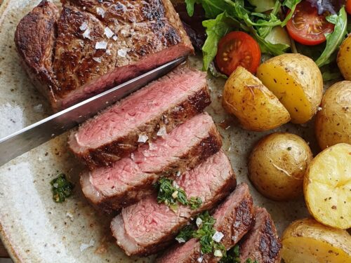 beef filet eye cooked