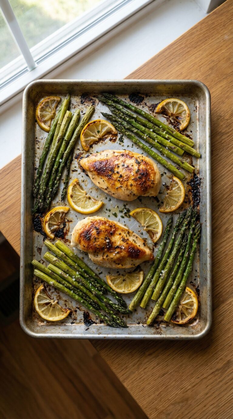 Lemon Chicken and Asparagus Sheet Pan Dinner (30 Minutes)