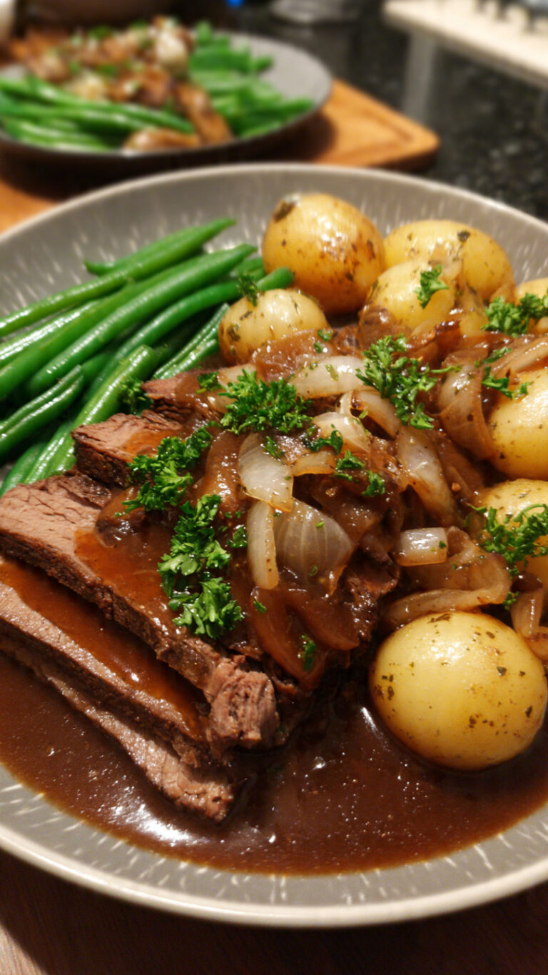 Oven-Warmed Sliced Brisket – Simple & Comforting